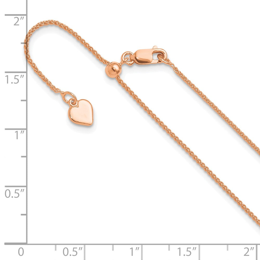 Sterlingsilber Rose Vergoldet Verstellbar 1mm Ährenkette Halskette