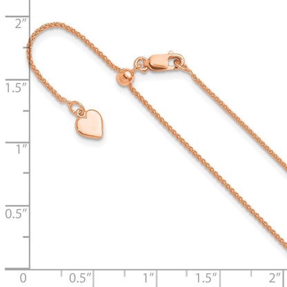 Sterlingsilber Rose Vergoldet Verstellbar 1mm Ährenkette Halskette