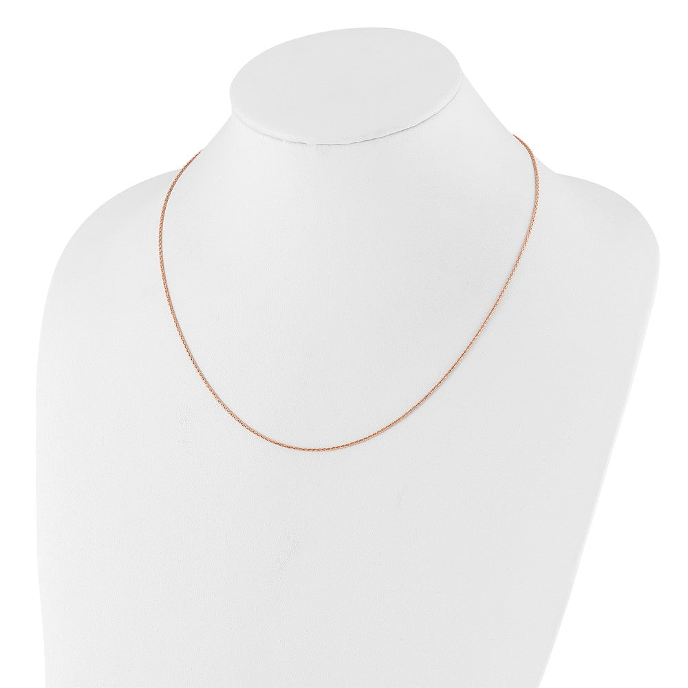 Sterlingsilber Rose Vergoldet Verstellbar 1.1mm Diamantiert Ährenkette Halskette