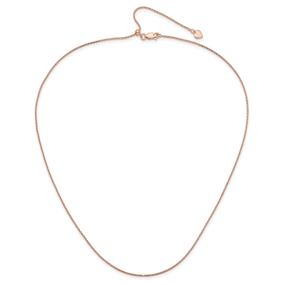 Sterlingsilber Rose Vergoldet Verstellbar 1.1mm Diamantiert Ährenkette Halskette