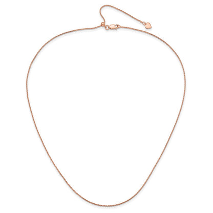 Sterlingsilber Rose Vergoldet Verstellbar 1.1mm Diamantiert Ährenkette Halskette