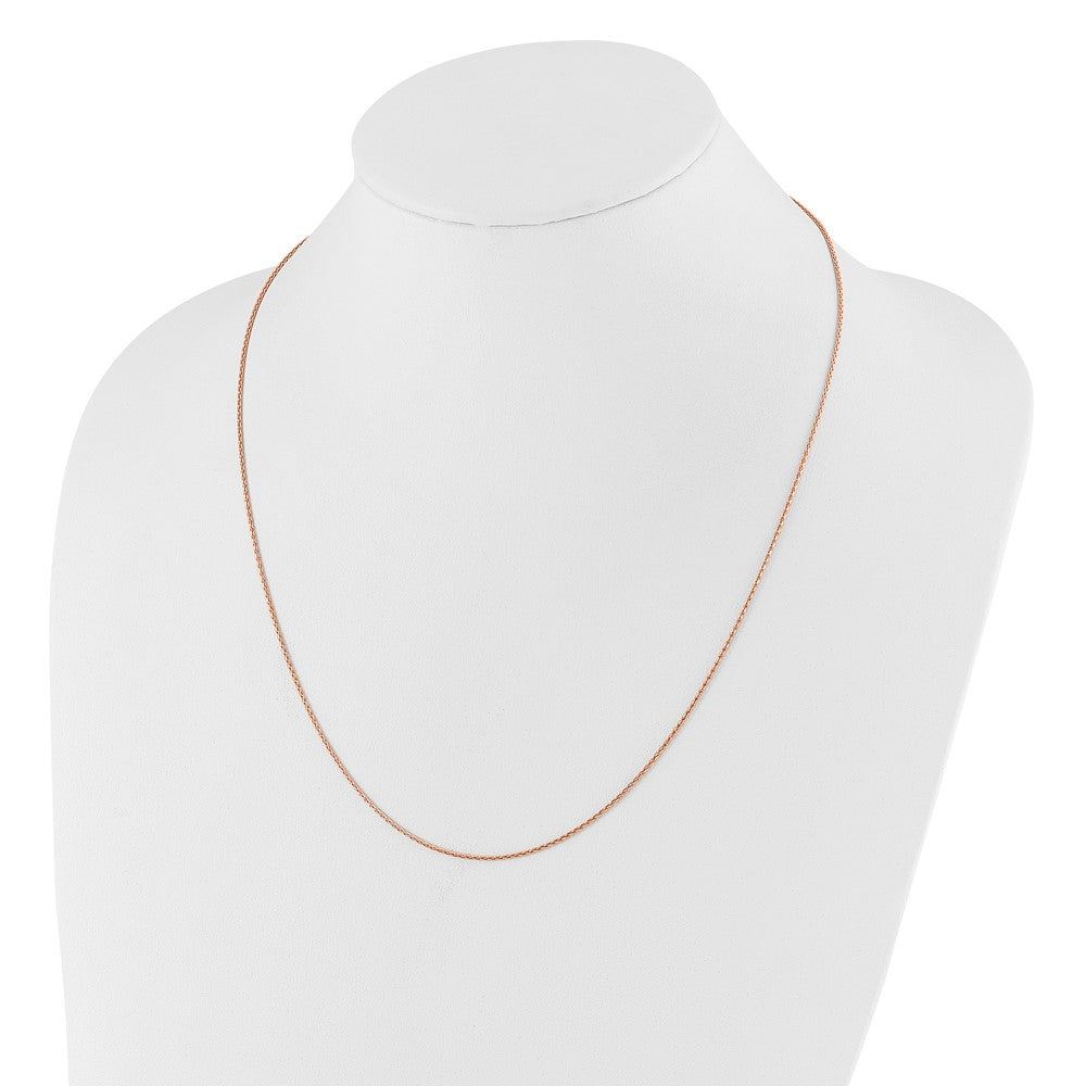 Sterlingsilber Rose Vergoldet Verstellbar 1.1mm Diamantiert Ährenkette Halskette