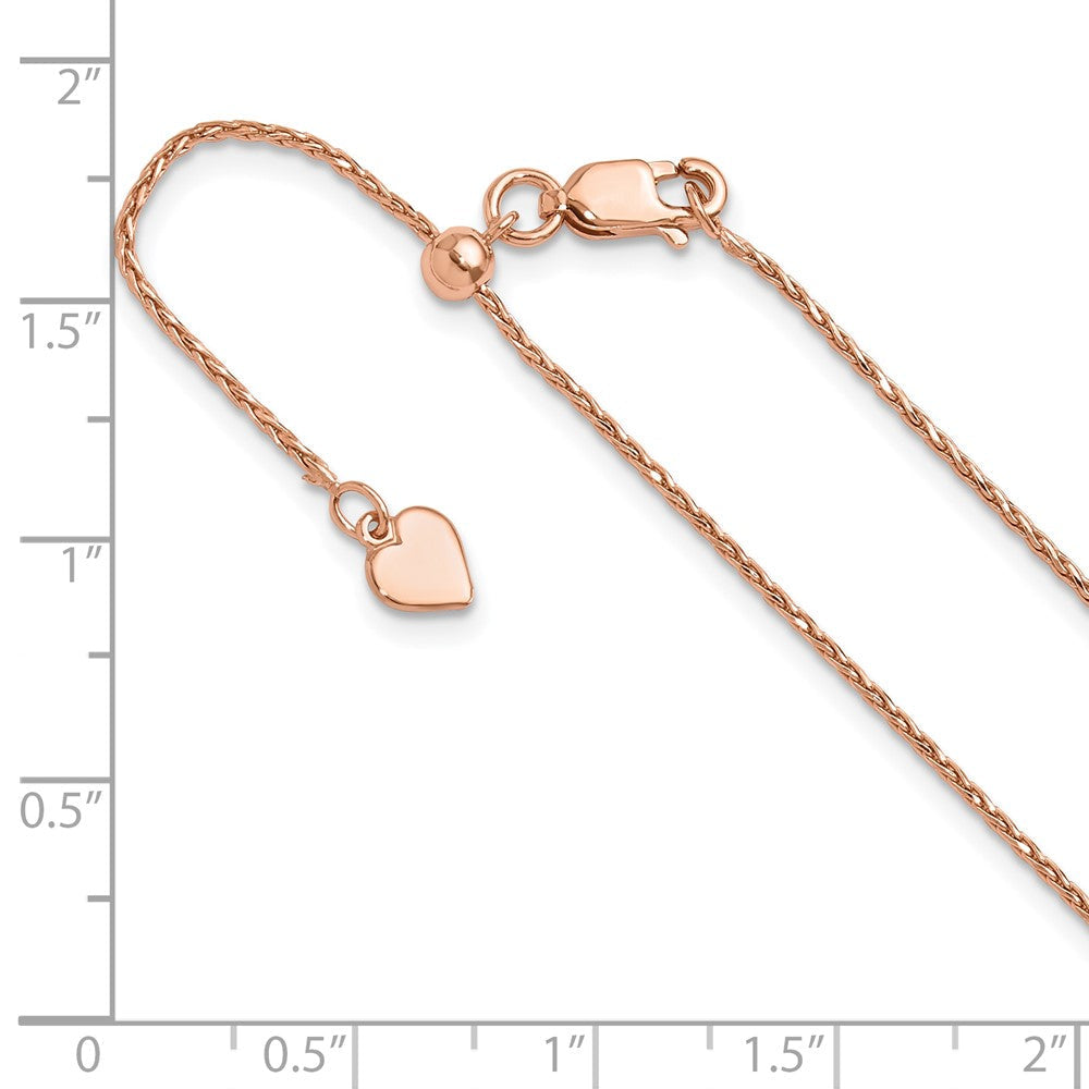 Sterlingsilber Rose Vergoldet Verstellbar 1.1mm Diamantiert Ährenkette Halskette