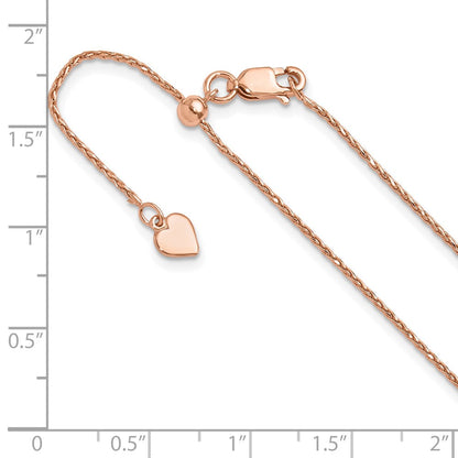Sterlingsilber Rose Vergoldet Verstellbar 1.1mm Diamantiert Ährenkette Halskette