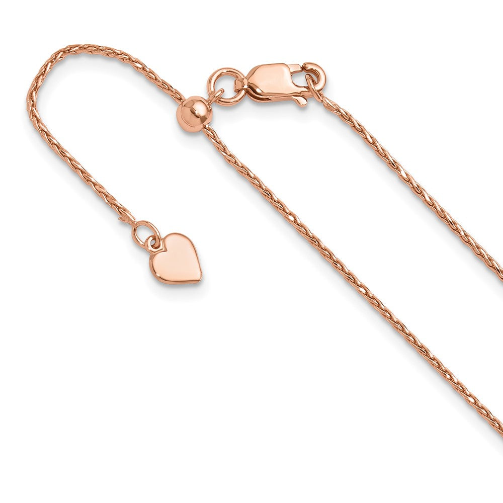 Sterlingsilber Rose Vergoldet Verstellbar 1.1mm Diamantiert Ährenkette Halskette