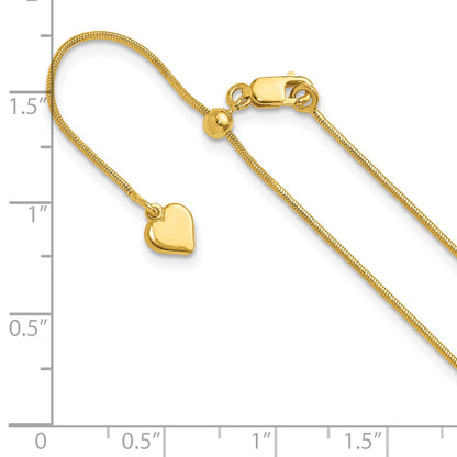 Sterlingsilber Vergoldet Verstellbar.95mm Schlange Halskette