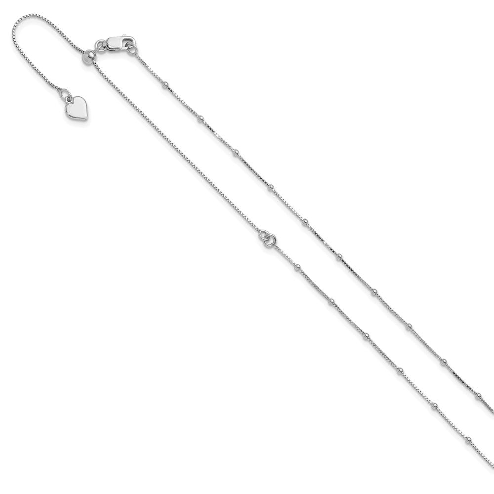 Sterlingsilber Verstellbar 1.5mm Gekugelt Diamantiert Venezianer Halskette