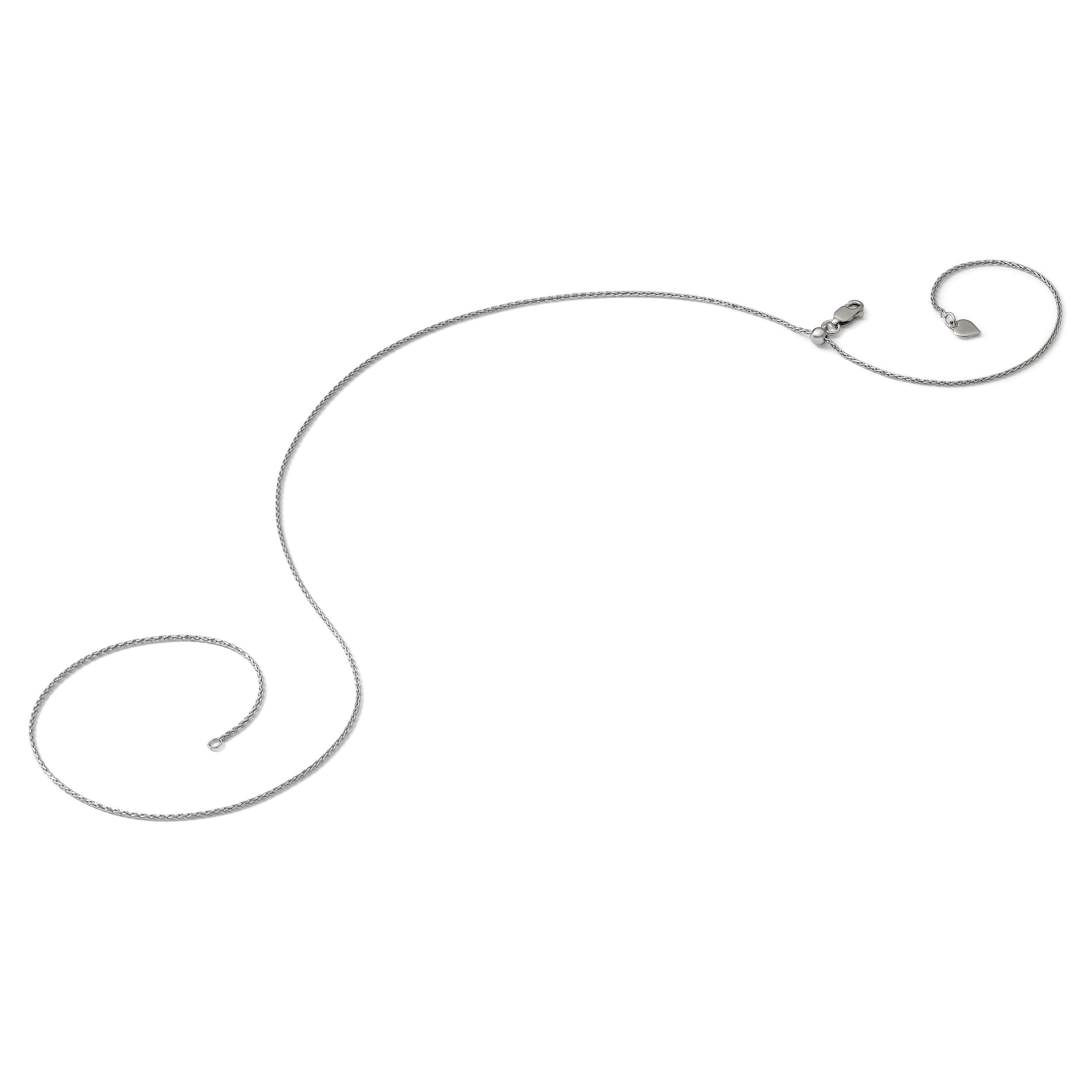 Sterlingsilber Verstellbar 1.1mm Diamantiert Ährenkette Halskette