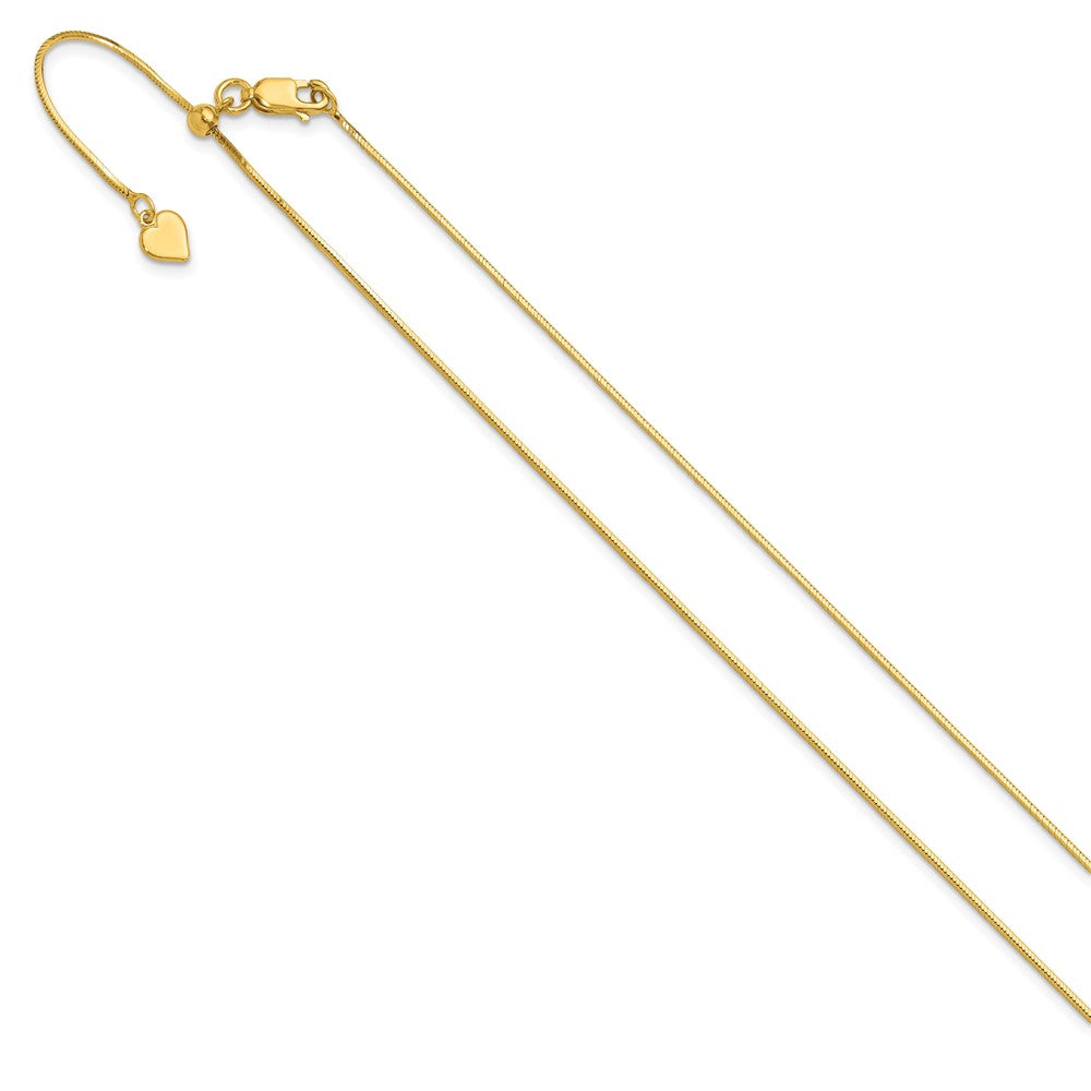 Vergoldet Sterlingsilber Verstellbar 1mm Diamantiert Quadratisch Schlange Halskette