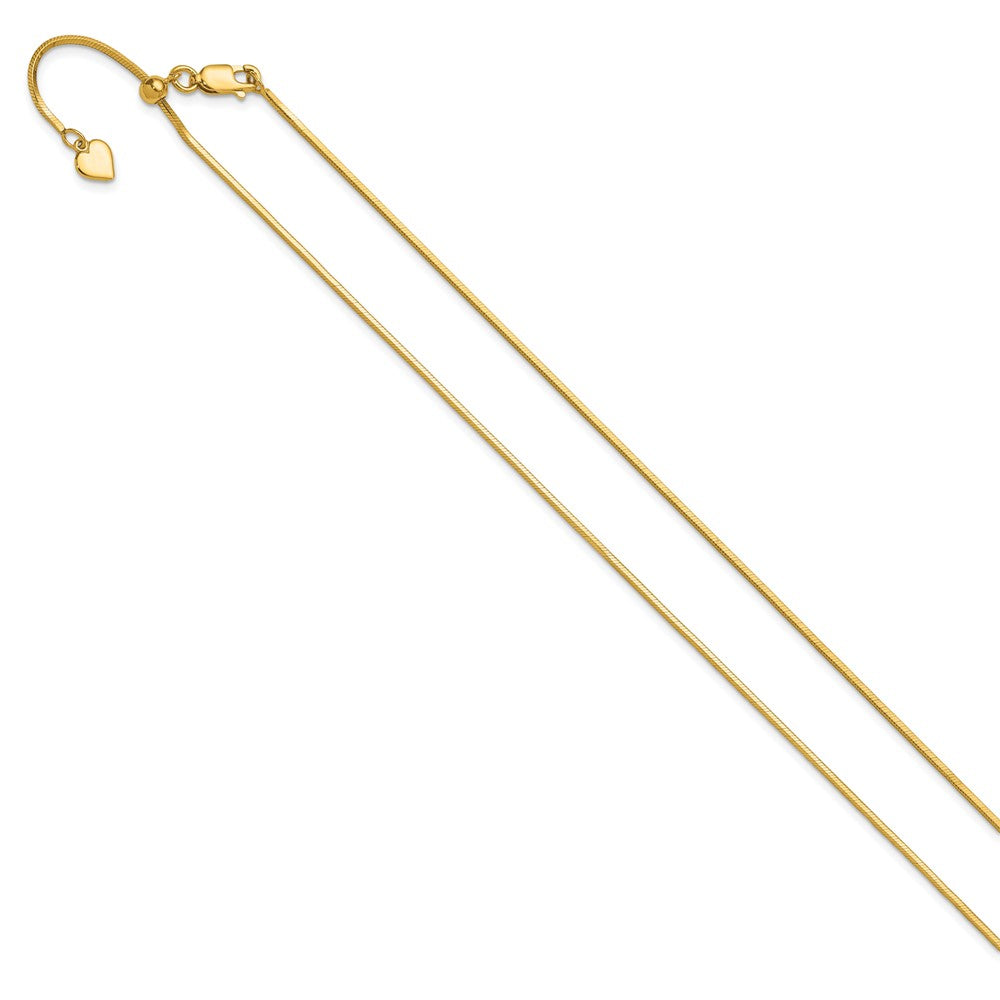 Vergoldet Sterlingsilber Verstellbar 1.2mm Diamantiert Quadratisch Schlange Chai Halskette