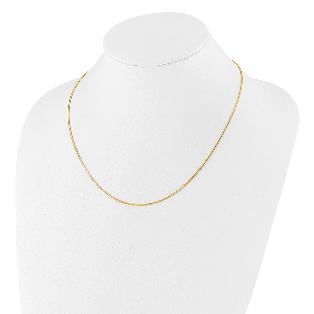 Vergoldet Sterlingsilber Verstellbar 1.2mm Diamantiert Quadratisch Schlange Chai Halskette