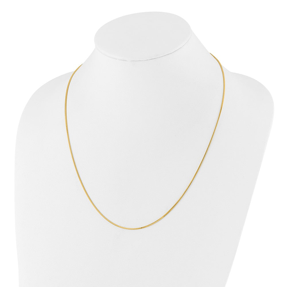 Vergoldet Sterlingsilber Verstellbar 1.2mm Diamantiert Quadratisch Schlange Chai Halskette