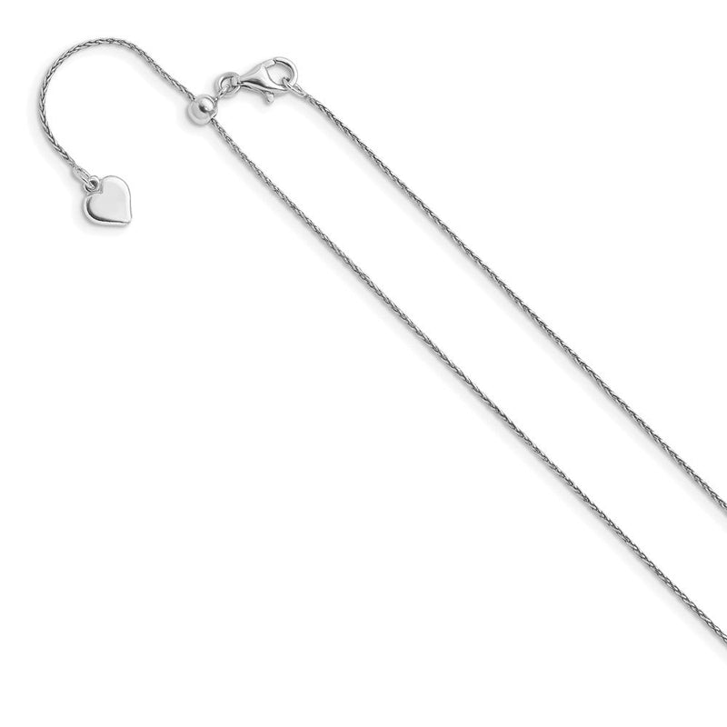 Sterlingsilber Rhodiniert Verstellbar.85mm Diamantiert Ährenkette Halskette