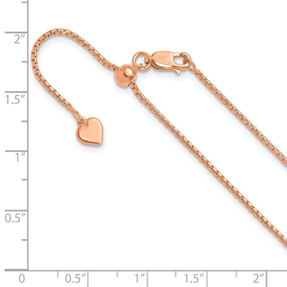 Roségoldbeschichtet Sterlingsilber Gold Verstellbar 1.25mm Rund Venezianer Halskette