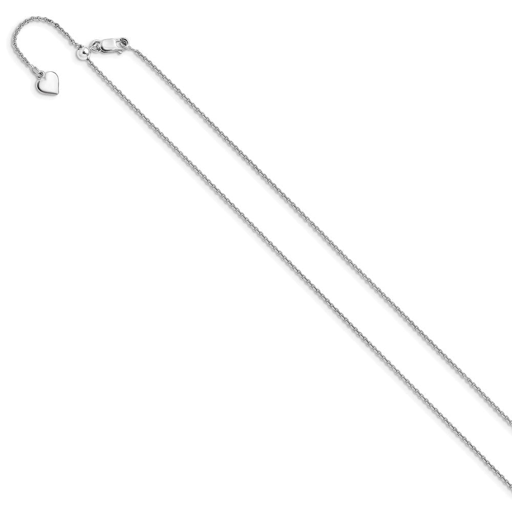 Sterlingsilber Rhodiniert Verstellbar 1.3mm Erbs Halskette