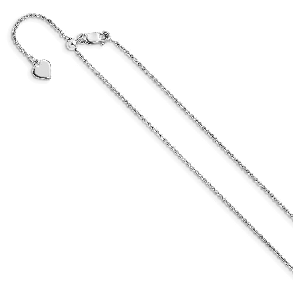 Sterlingsilber Rhodiniert Verstellbar 1.3mm Erbs Halskette