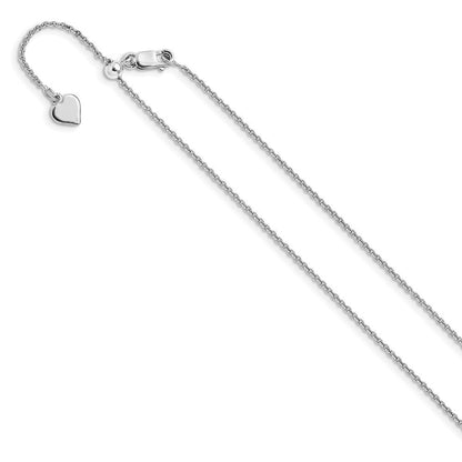 Sterlingsilber Rhodiniert Verstellbar 1.3mm Erbs Halskette