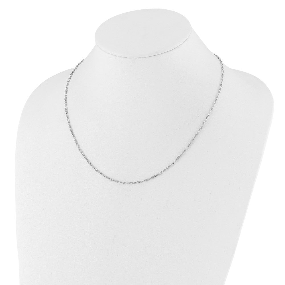 Sterlingsilber Rhodiniert Verstellbar 2mm Singapurkette Halskette
