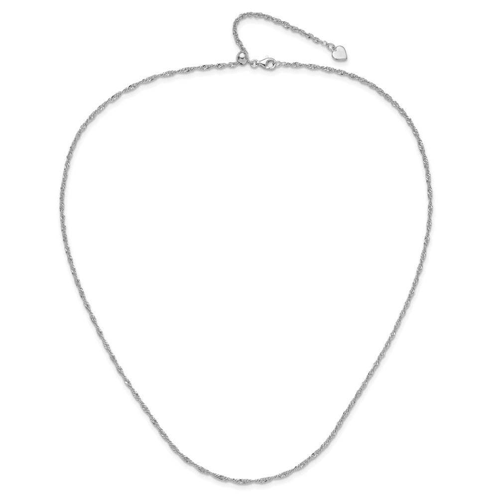 Sterlingsilber Rhodiniert Verstellbar 2mm Singapurkette Halskette