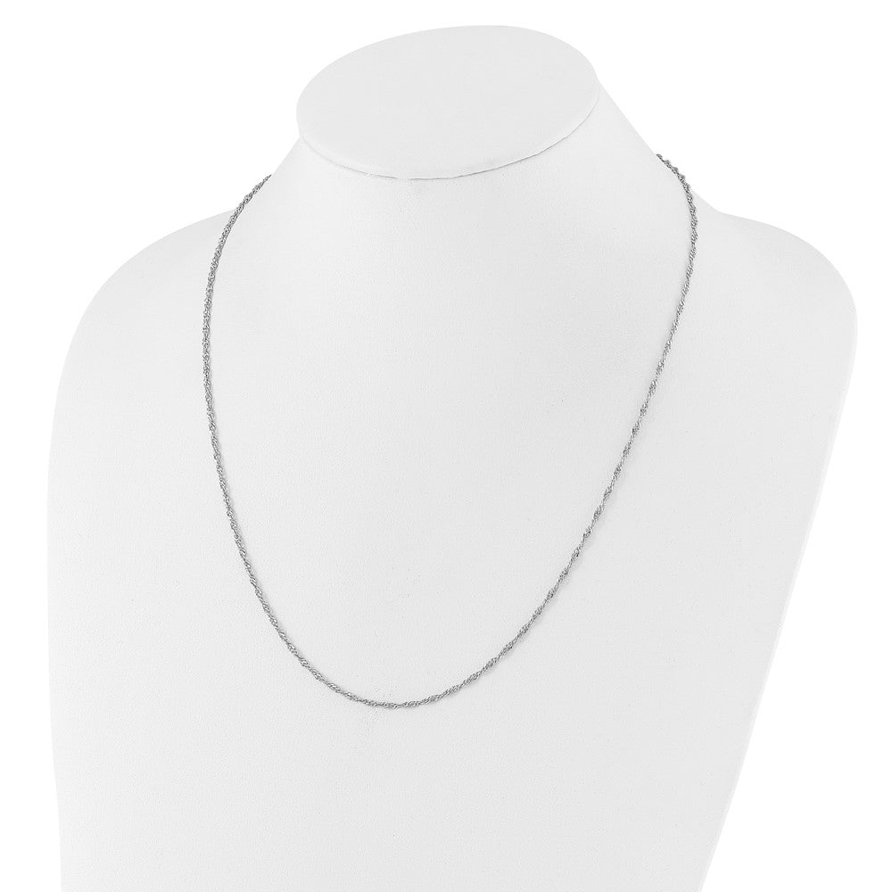 Sterlingsilber Rhodiniert Verstellbar 2mm Singapurkette Halskette