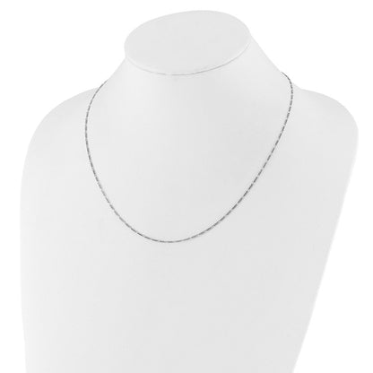 Sterlingsilber Rhodiniert Verstellbar 1.55mm Figaro Halskette