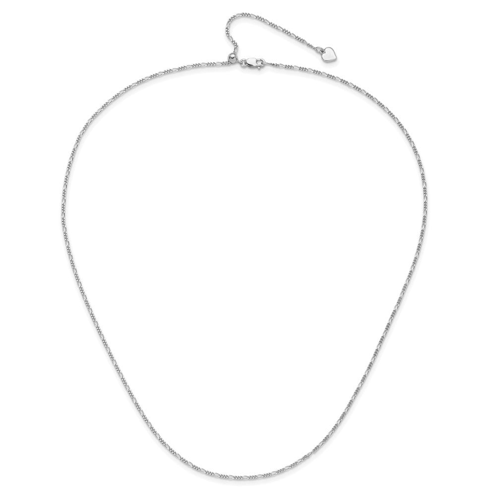 Sterlingsilber Rhodiniert Verstellbar 1.55mm Figaro Halskette
