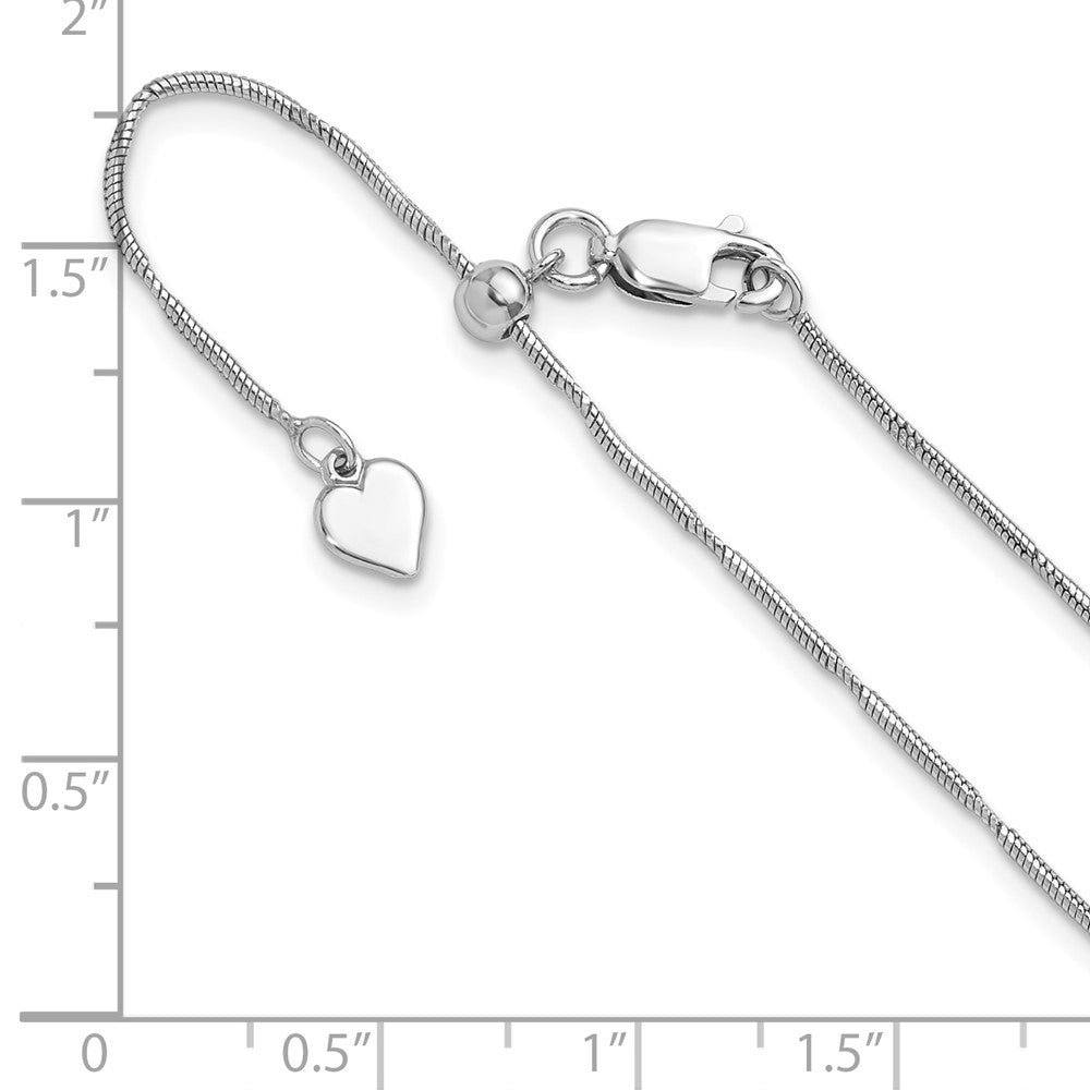 Sterlingsilber Rhodiniert Diamantiert Verstellbar Schlange Halskette