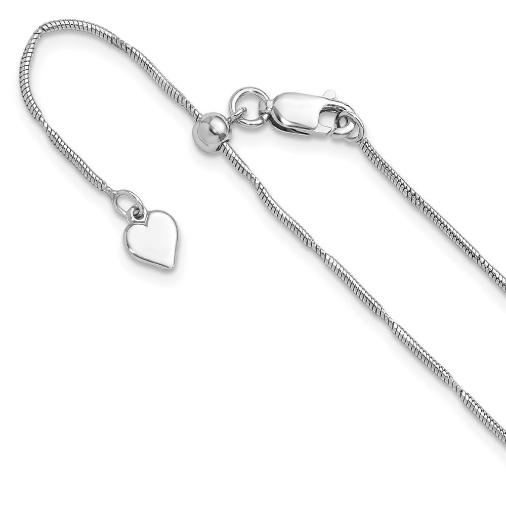 Sterlingsilber Rhodiniert Diamantiert Verstellbar Schlange Halskette