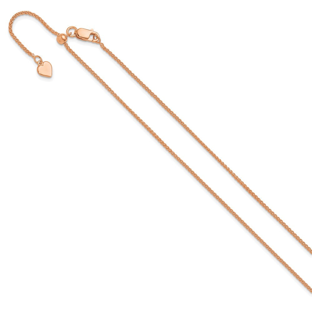 Sterlingsilber Verstellbar Rose Vergoldet 1.3mm Ährenkette Halskette