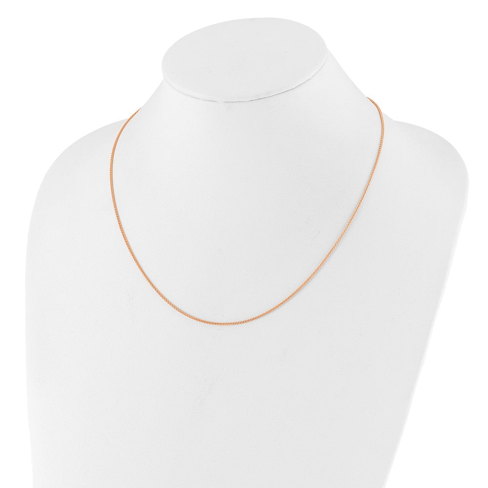 Sterlingsilber Verstellbar Rose Vergoldet 1.3mm Ährenkette Halskette