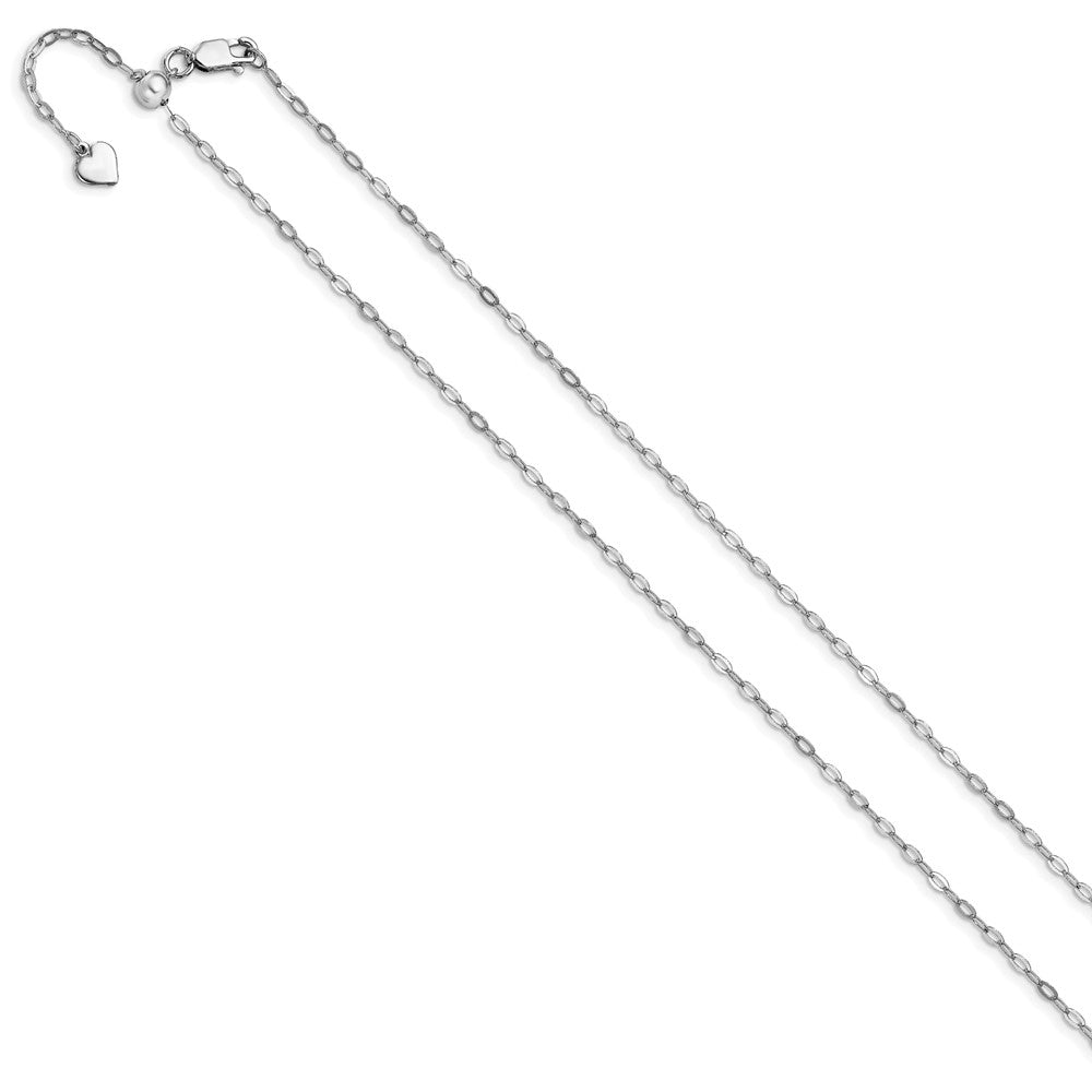 Sterlingsilber Rhodiniert Verstellbar 2mm Flach Oval Halskette