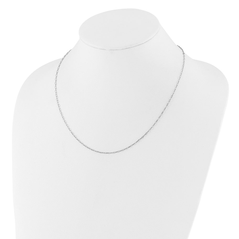 Sterlingsilber Rhodiniert Verstellbar 2mm Flach Oval Halskette
