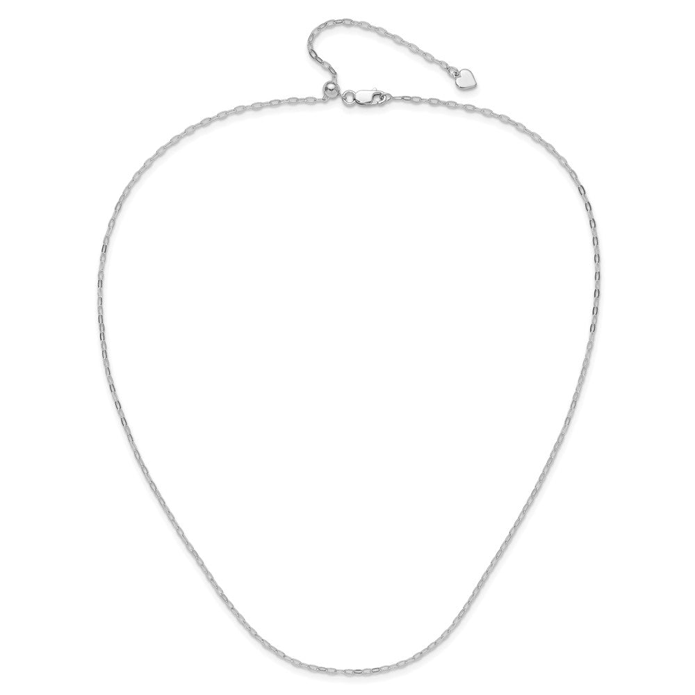 Sterlingsilber Rhodiniert Verstellbar 2mm Flach Oval Halskette
