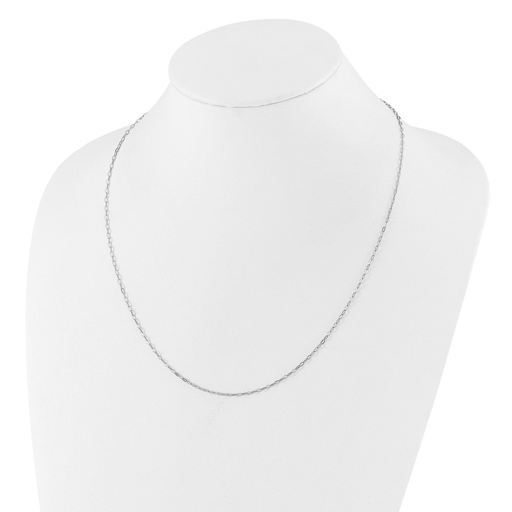 Sterlingsilber Rhodiniert Verstellbar 2mm Flach Oval Halskette