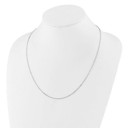 Sterlingsilber Rhodiniert Verstellbar 2mm Flach Oval Halskette