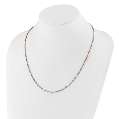 22 Zoll Sterlingsilber mit Roséfarben Verstellbar 2mm Cyclone Halskette