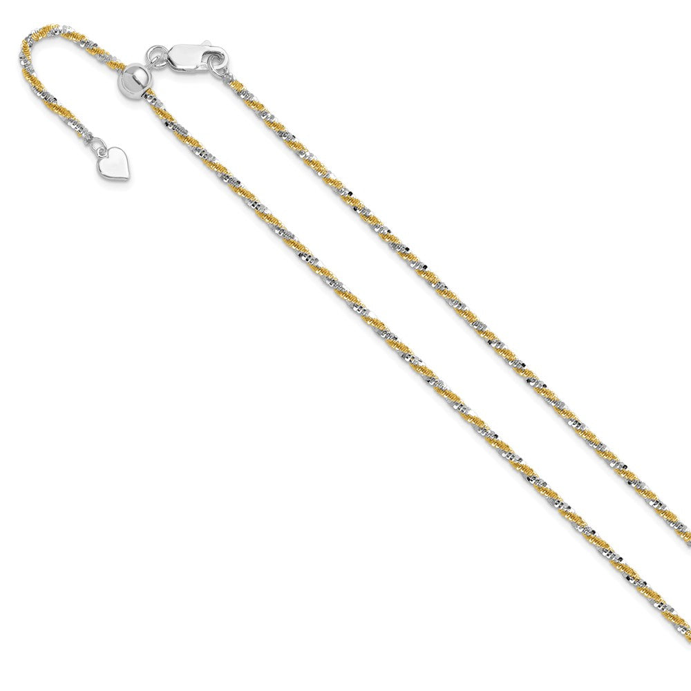 Sterlingsilber mit Goldfarben Verstellbar 2mm Cyclone Halskette