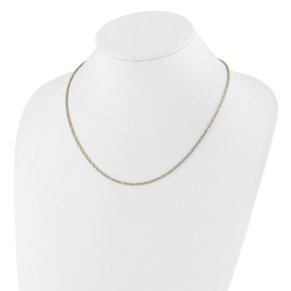 Sterlingsilber mit Goldfarben Verstellbar 2mm Cyclone Halskette