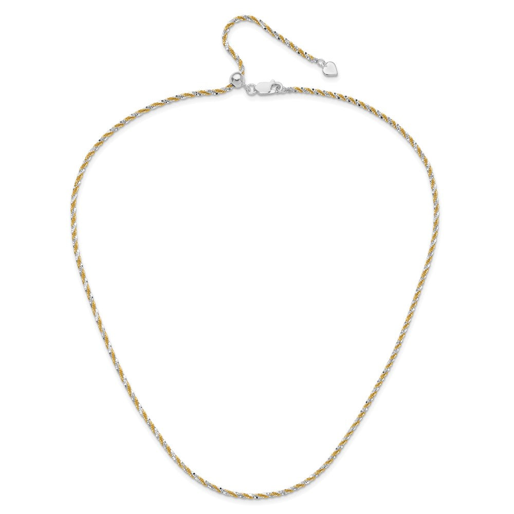 Sterlingsilber mit Goldfarben Verstellbar 2mm Cyclone Halskette