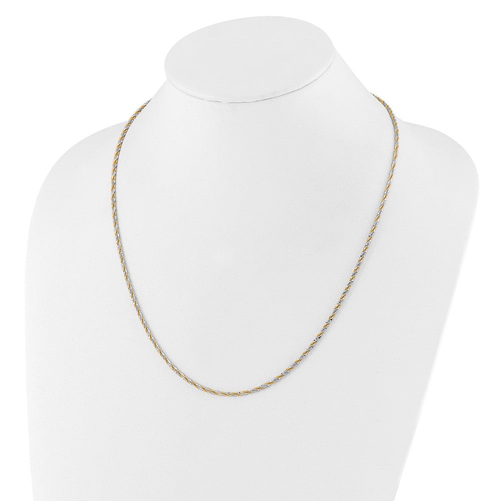 Sterlingsilber mit Goldfarben Verstellbar 2mm Cyclone Halskette
