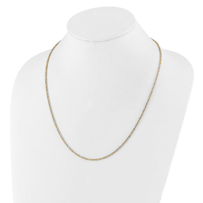 Sterlingsilber mit Goldfarben Verstellbar 2mm Cyclone Halskette