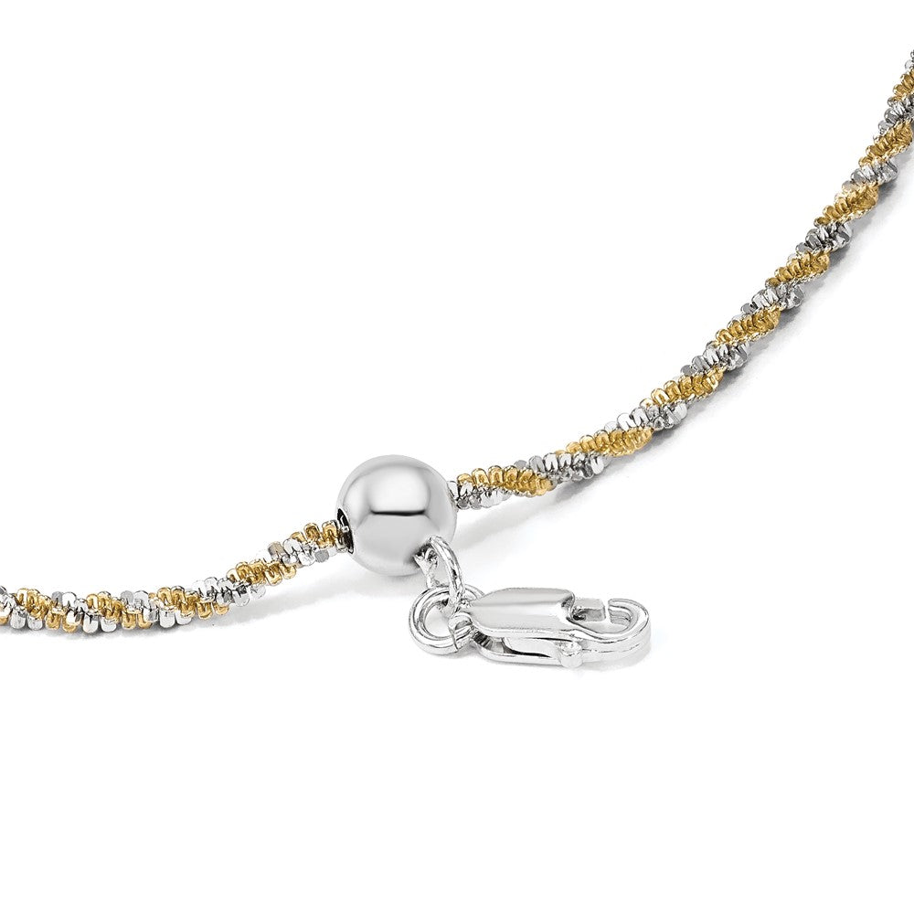 Sterlingsilber mit Goldfarben Verstellbar 2mm Cyclone Halskette