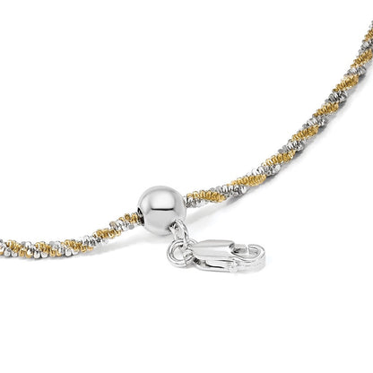 Sterlingsilber mit Goldfarben Verstellbar 2mm Cyclone Halskette