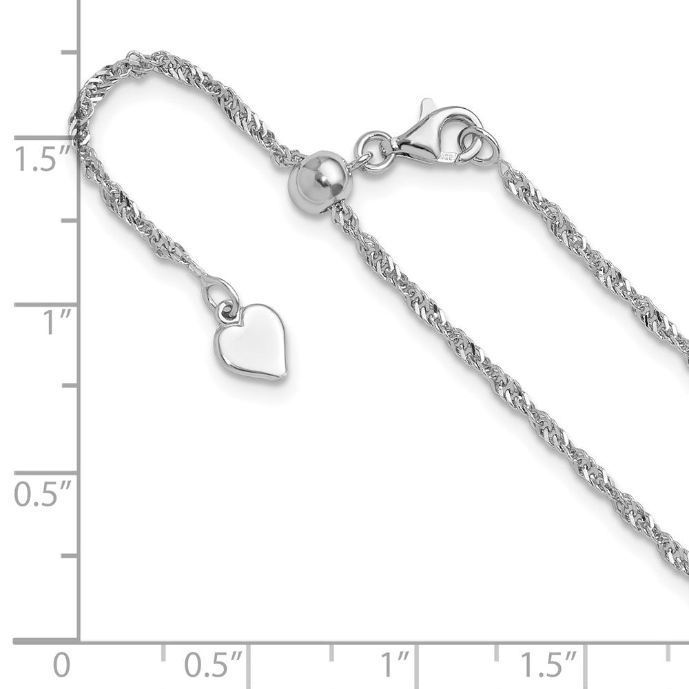 Sterlingsilber Verstellbar 1.6mm Singapurkette Halskette