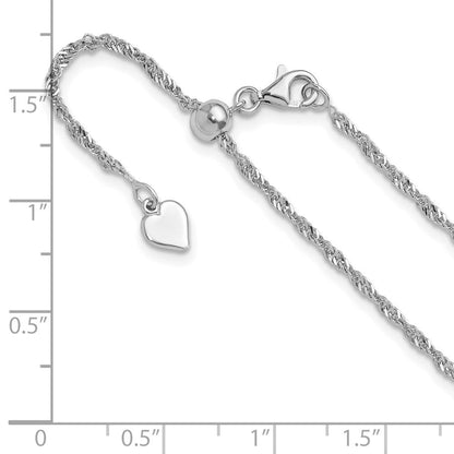 Sterlingsilber Verstellbar 1.6mm Singapurkette Halskette