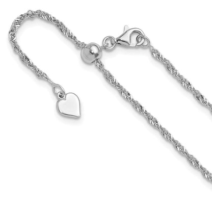 Sterlingsilber Verstellbar 1.6mm Singapurkette Halskette