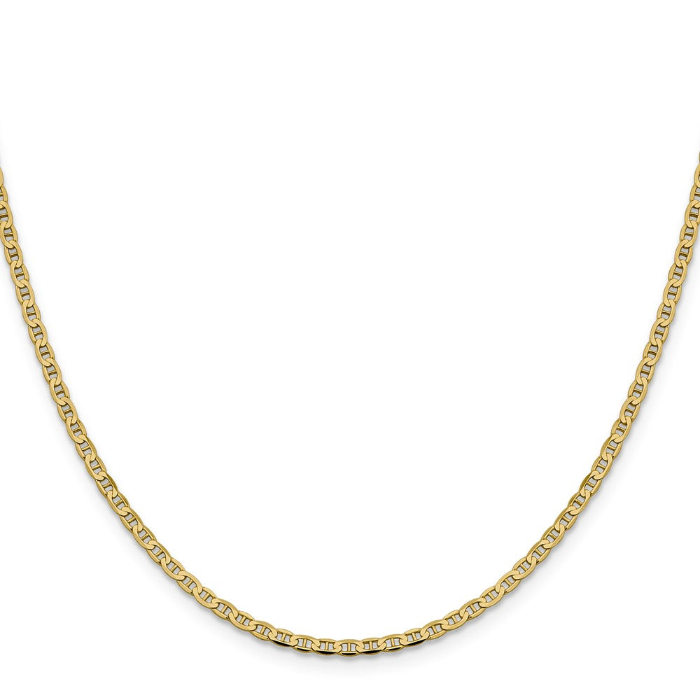 14K Gelbgold 2.4mm Konkav Anker mit Karabinerverschluss Halskette