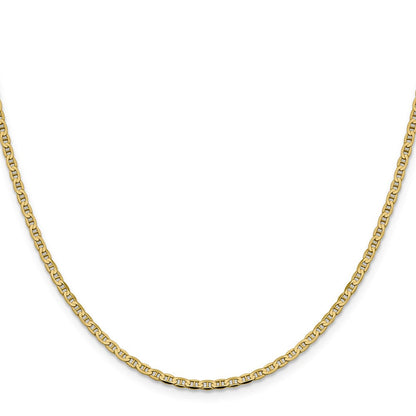 14K Gelbgold 2.4mm Konkav Anker mit Karabinerverschluss Halskette