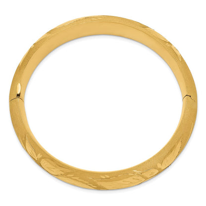 8 Zoll 14K 11/16 Oversize Florentinisch Graviert Klappbar Armreif Armband