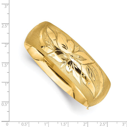 7 Zoll 14K 13/16 Florentinisch Graviert Klappbar Armreif Armband